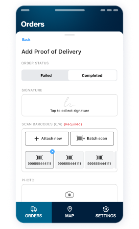 Easily confirm order status on arrival