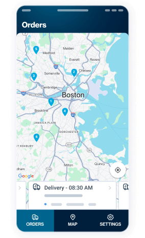 Route updates and order status immediately available