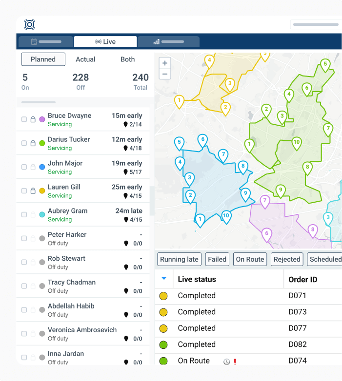 Live tracking & ETA