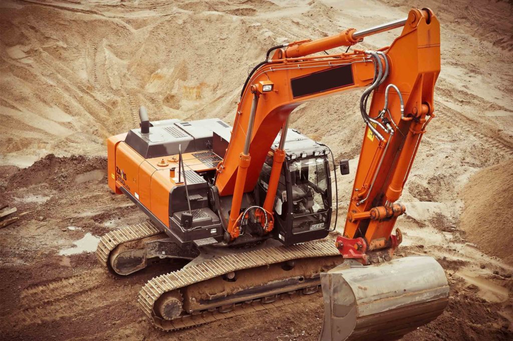 Construction equipment at a construction site