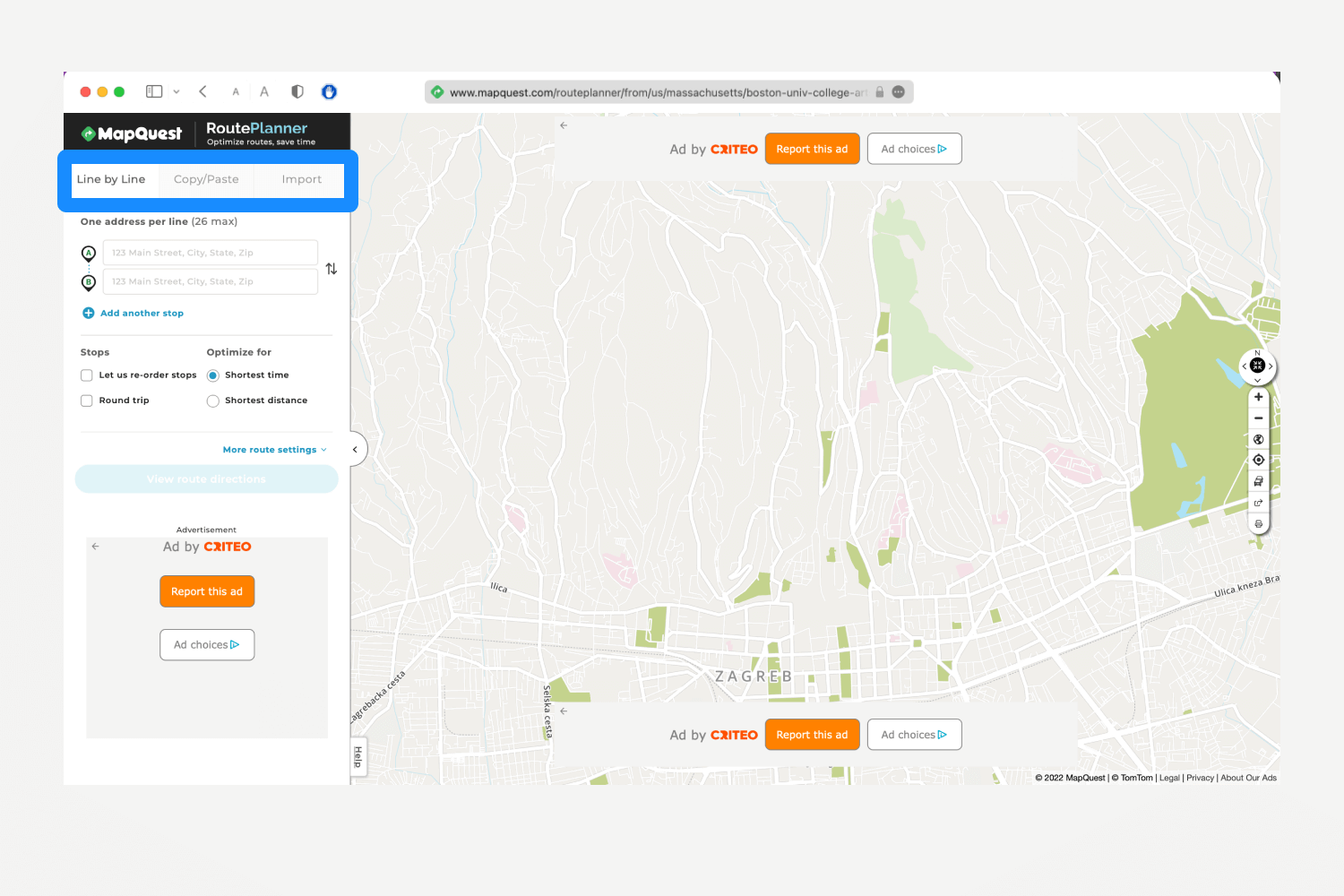 Mapquest UI 